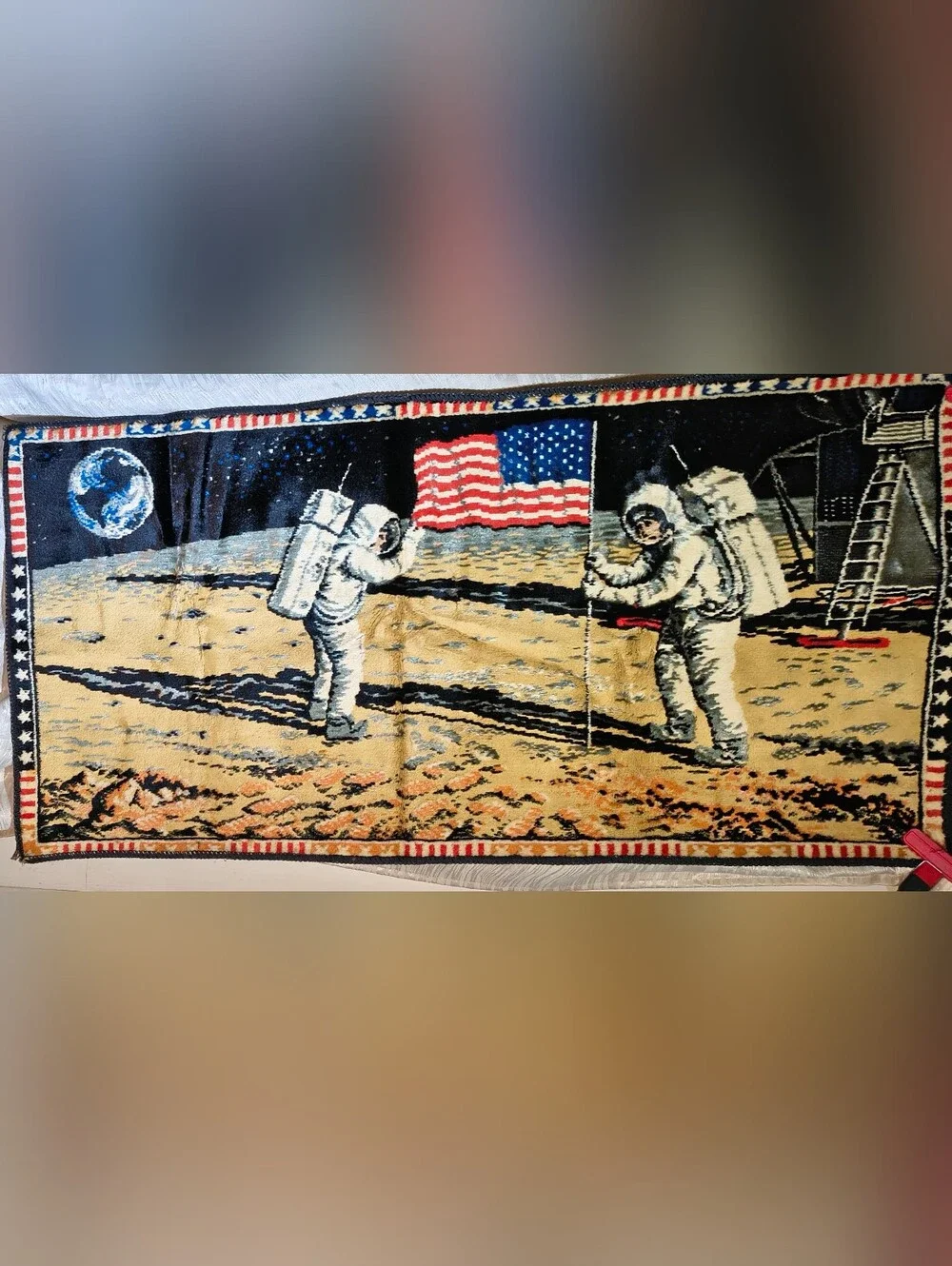 NASA Apollo Moon Landing Tapestry, Wall Hanging 1969